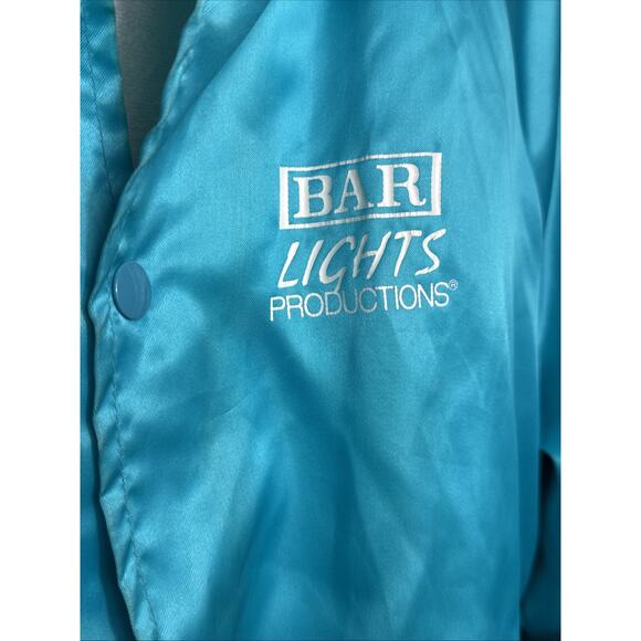 Vintage Turquoise Satin Jacket West Ark Southwestern Native Bar Lights Prod READ - Picture 5 of 14